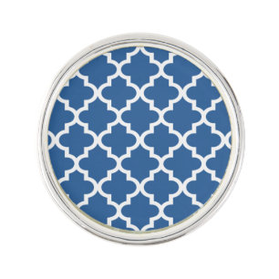 Cobalt Bright Blue Moroccan Tile Trellis Pin