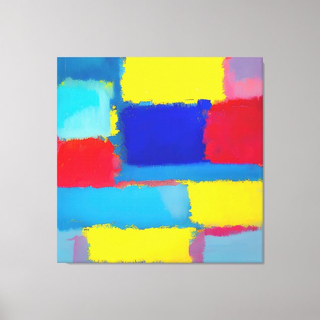 "Cobalt Carnival" Abstract Art Canvas Print (Front)