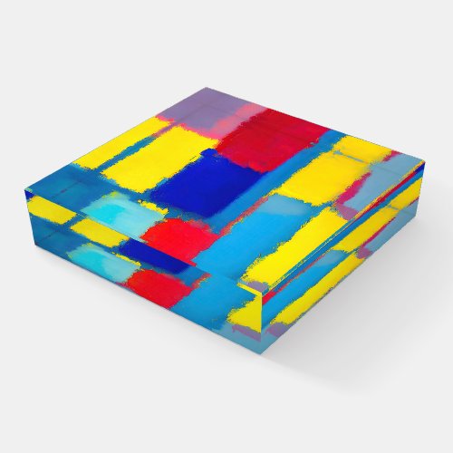Cobalt Carnival Abstract Art Paperweight