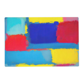 "Cobalt Carnival" Abstract Art Placemat