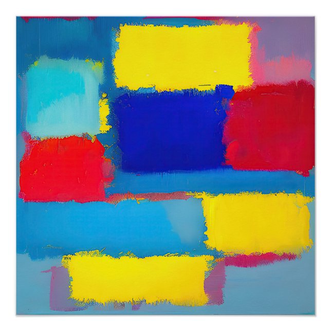 "Cobalt Carnival" Abstract Art Poster (Front)