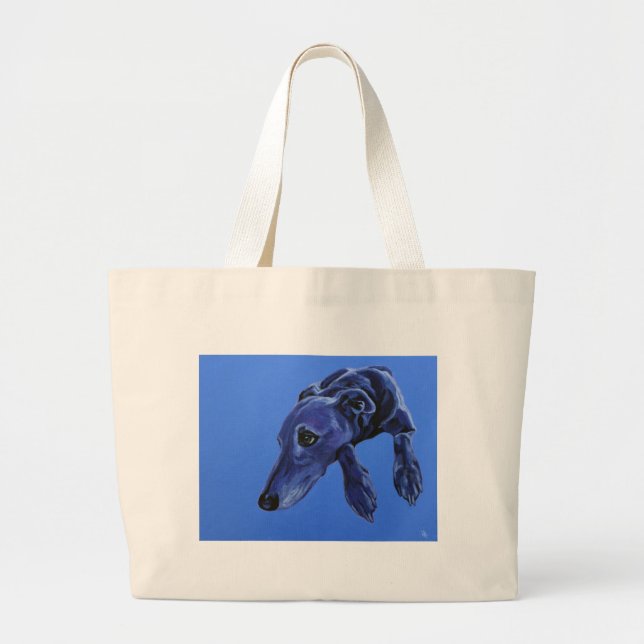 'Cobalt daydream' - blue lurcher tote bag (Front)