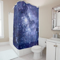 Cobalt Dreams Stars Galaxies Space Universe Shower Curtain
