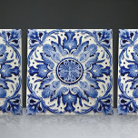 Cobalt Iberian Tiles Artistic Portugal Azulejo<br><div class="desc">Indigo Azulejo Blue Portuguese Lisbon decorative ceramic tiles are a beautiful and unique addition to any home. A high-quality product with a timeless esthetic. The blue color of the tiles is inspired by the indigo blue of Lisbon's famous azulejo tiles, adding a touch of history and culture to your space....</div>