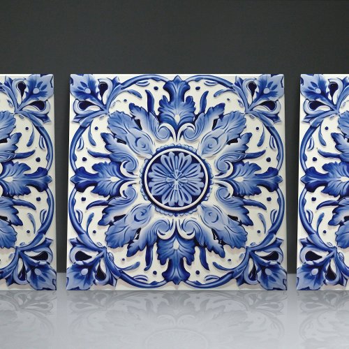 Cobalt Iberian Tiles Artistic Portugal Azulejo
