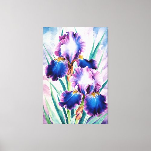  Cobalt Iris  Flower Artsy Iris Painting AP84 Canvas Print