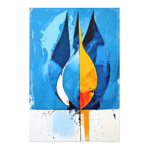 Cobalt Line Art Intrigue Abstract  Photo Print