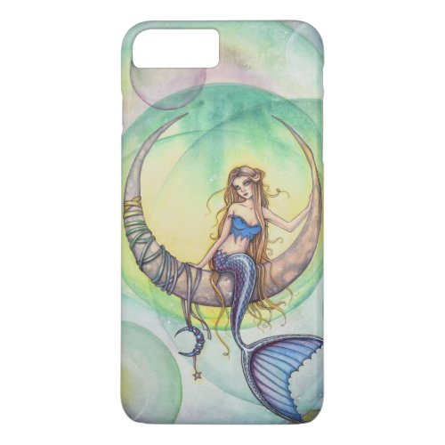 Cobalt Moon Watercolor Mermaid Art Illustration iPhone 8 Plus7 Plus Case