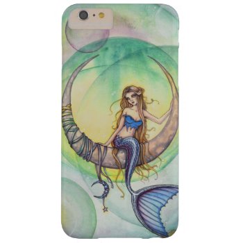 Cobalt Moon Watercolor Mermaid Art Illustration Barely There Iphone 6 Plus Case by robmolily at Zazzle