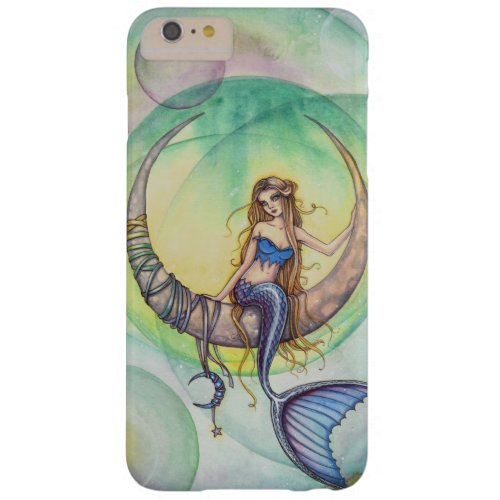 Cobalt Moon Watercolor Mermaid Art Illustration Barely There iPhone 6 Plus Case