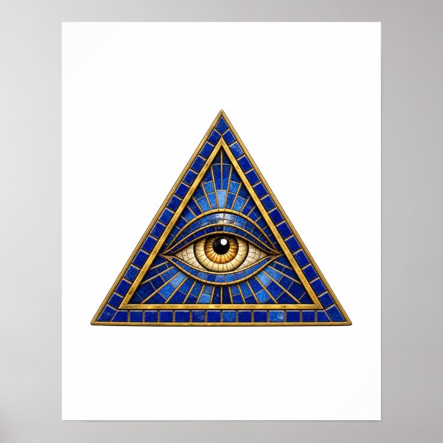Cobalt Mosaic Eye Poster (Front)