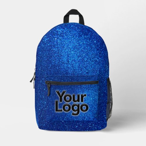Cobalt Navy Blue Sparkly Glitter Professional Logo Printed Backpack