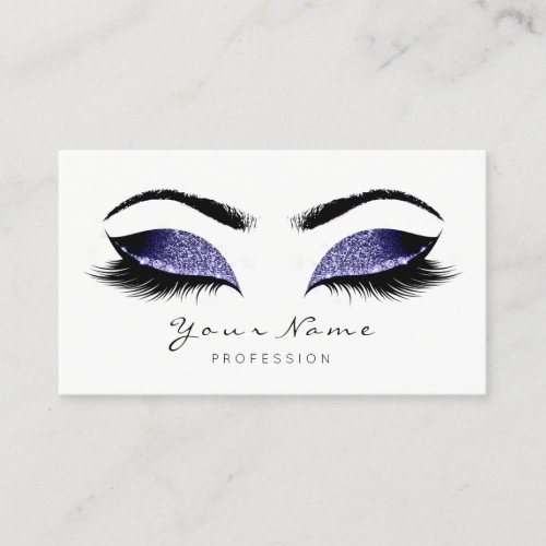 Cobalt Navy Glitter Makeup Artist Lash Black White Appointment Card