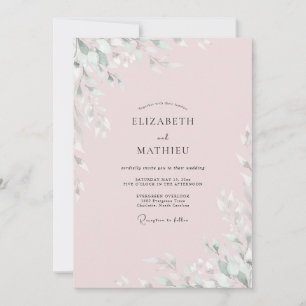 Cobalt Painted Block Wedding Invitation