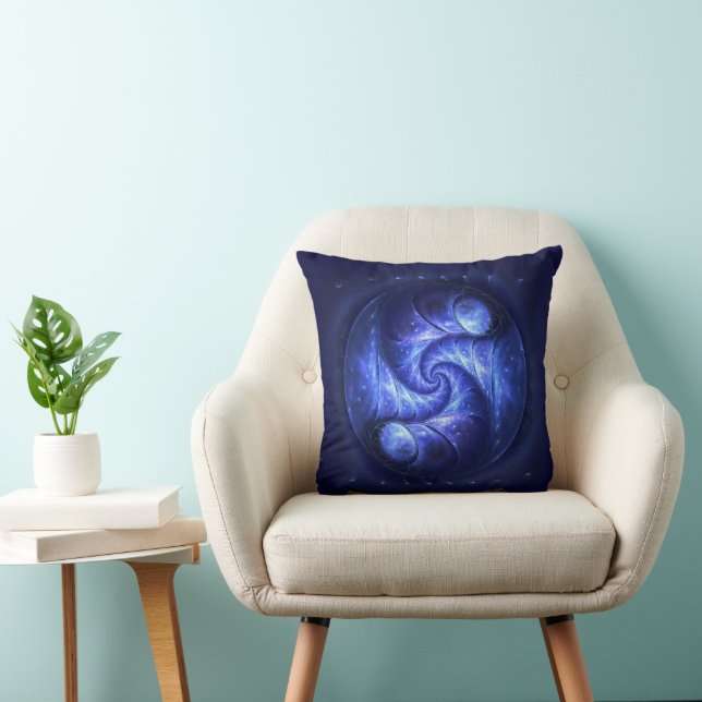Cobalt Portal Throw Pillow (Chair)