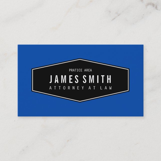 Cobalt Retro Elegant Attorney Business Card (Front)