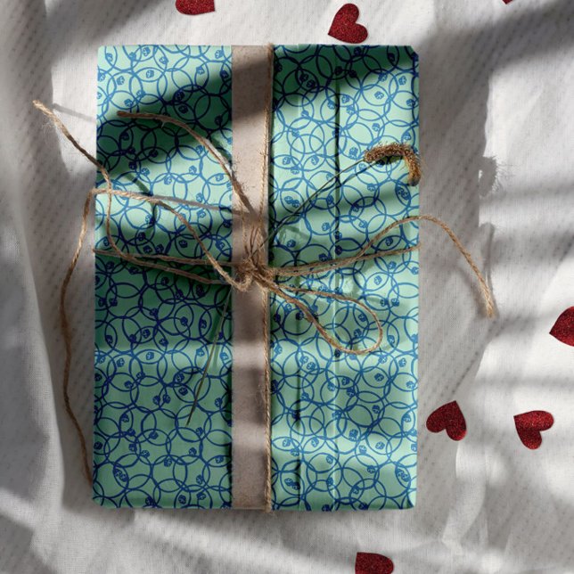 Cobalt Scribble Rings – minimal modern Pattern Wrapping Paper Sheets (Creator Uploaded)