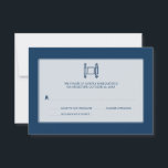 Cobalt Simple Torah Bar Mitzvah RSVP<br><div class="desc">A graphic image of a Torah makes a striking image on this unique Bar Mitzvah reply card. A dark blue background offsets a rounded rectangular panel containing a modern, graphic image of a torah. Customized reply text prints underneath. The reverse highlights the Bar Mitzvah's boy's name and date of the...</div>