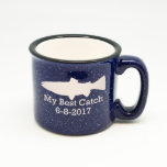 Cobalt Speckled Fishing Campfire Mug<br><div class="desc">High quality black or white interior,  glossy rim,  with colorful exterior mug. Personalize it to your liking. This is a beautiful customized mug appropriate for any occasion.   Great for a wedding.</div>