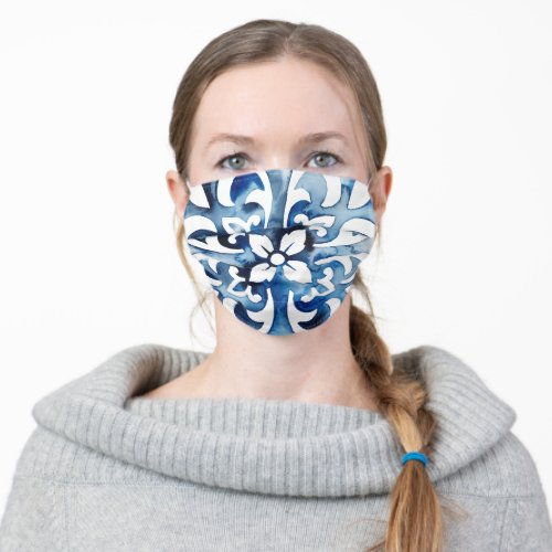 Cobalt Tile II Adult Cloth Face Mask