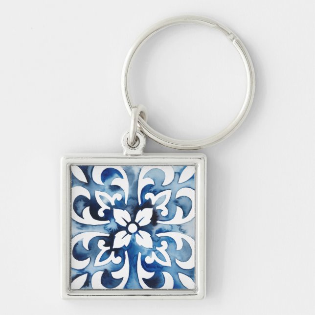 Cobalt Tile II Keychain (Front)