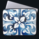 Cobalt Tile II Laptop Sleeve<br><div class="desc">Cobalt Tile II by Grace Popp. Blue tile-like pattern featuring a floral design.</div>