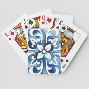 Cobalt Tile II Poker Cards