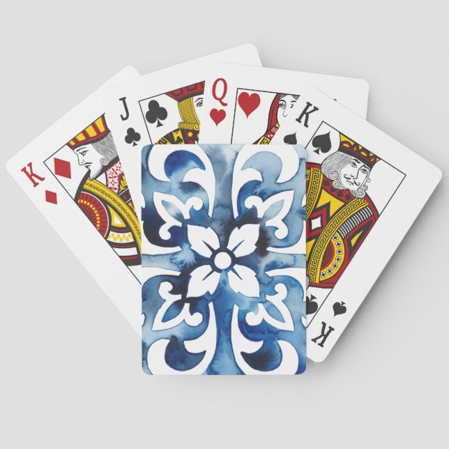Cobalt Tile II Poker Cards (Back)