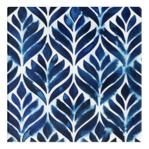 Cobalt Watercolor Tiles IV Acrylic Print