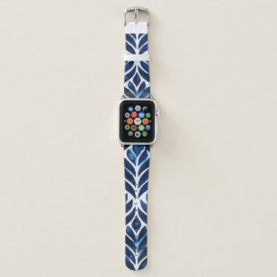 Cobalt Watercolor Tiles IV Apple Watch Band