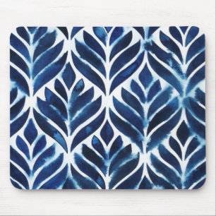 Cobalt Watercolor Tiles IV Mouse Pad