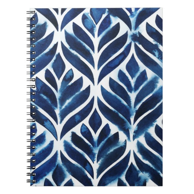 Cobalt Watercolor Tiles IV Notebook (Front)