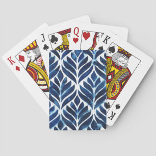 Cobalt Watercolor Tiles IV Poker Cards