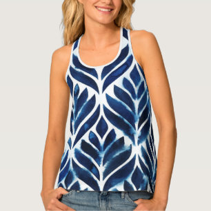 Cobalt Watercolor Tiles IV Tank Top
