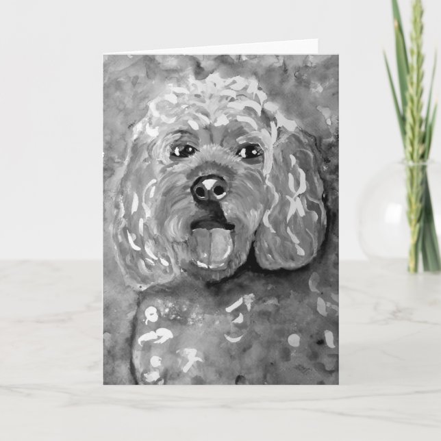 CobaltMoonDesign Cavapoo Greeting Card (Front)