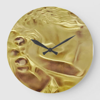 CobaltMoonDesign, Lalique Design Gold,  Wall Clock
