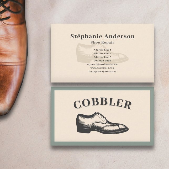 Cobbler - Shoe Repair Business Card (Cobbler - Shoe Repair Business Card)