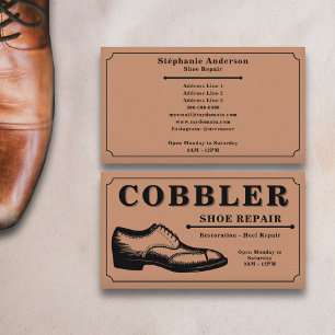 Cobbler - Shoe Repair Vintage Business Card
