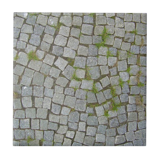 Cobblestone Road Texture Background Ceramic Tile (Front)