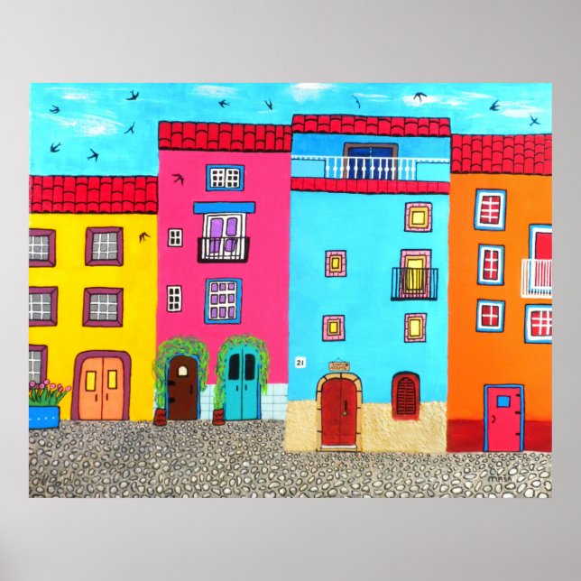 Cobblestone Streets of Sardinia Poster (Front)