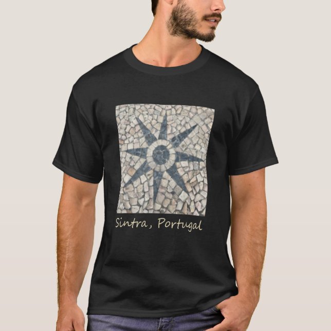 Cobblestone Sun Sintra Portugal Street Photography T-Shirt (Front)