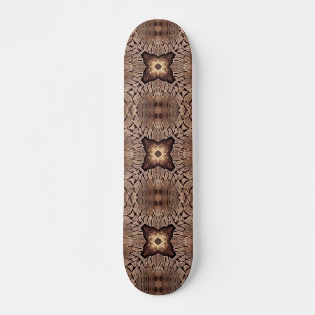 Cobblestones golden brown rose stones geometric skateboard (Front)