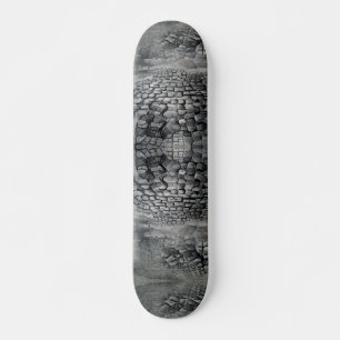Cobblestones gray mist etching graphic art skateboard