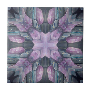 Cobblestones mystical turquoise violet geometric  ceramic tile