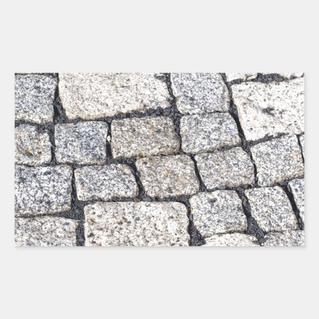 Cobblestones of a street in detail rectangular sticker (Front)