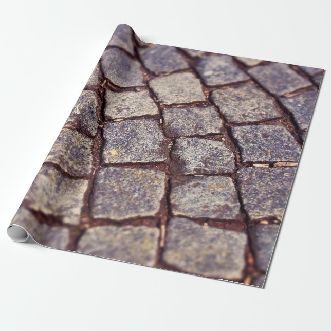 Cobblestones paving stones stones wrapping paper (Unrolled)
