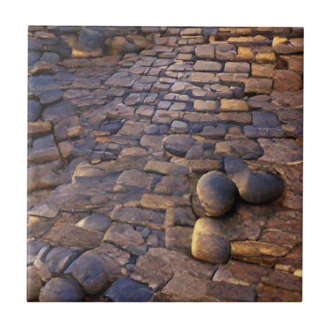 Cobblestones sunrise sunshine stones graphic art  ceramic tile (Front)