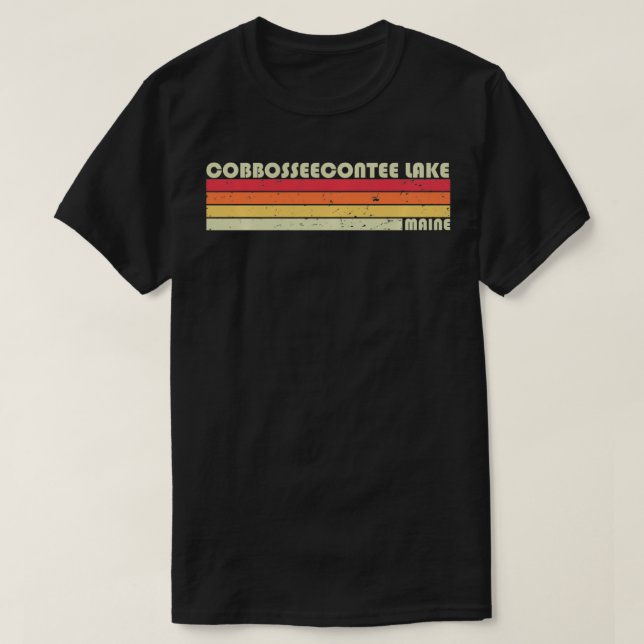 COBBOSSEECONTEE LAKE MAINE Funny Fishing Camping S T-Shirt (Design Front)