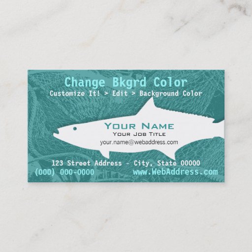 Customizable Cobia Fish Business Card