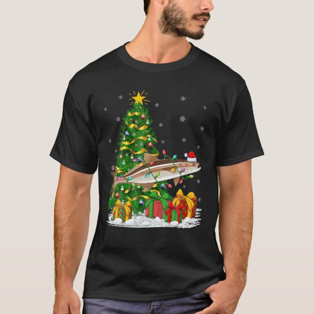 Cobia Fish Lover Family Matching Santa Hat Cobia C T-Shirt (Front)